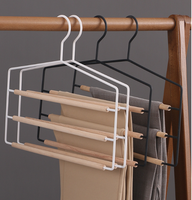Cintre pour pantalon en fer multicouche cintres pour pantalon gain de place cintre pour pantalon en tissu de bois