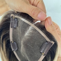 Topper de cheveux chinois Remy pour femmes, cuticules alignées, couleur droite n°3, toupet avec base en filet et clips, prix de gros