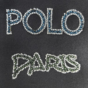 Accepter le logo de repassage personnalisé 3D Crystal Rhinestone Letter Patch DIY pour vêtements, chaussures et chapeaux - Product Image 2