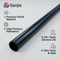 Tuyau d'eau PE100 HDPE DN20-DN110, tuyau d'irrigation flexible à haute pression, raccords complets, léger, anti-UV, 50 ans de garantie