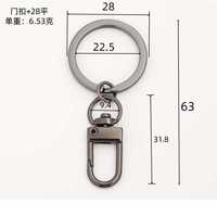 Lot de 28 mm de fermoirs mousquetons plats pivotants en alliage pour la fabrication de bijoux DIY, connecteurs et accessoires de porte-clés