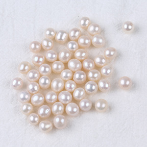 Perlas de Agua Dulce Perforadas al por Mayor de 8-9 mm, Partículas de Perlas de Imitación Blancas Hechas a Mano para Joyería DIY, Accesorios para Orejas, Zhuji - Product Image 1
