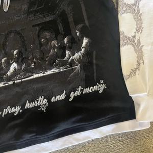 Camiseta de Manga Larga para Hombre, 100% Algodón, Talla Grande, con Logotipo Personalizado, Estampado Gráfico Vintage, Impresión DTG, Dobladillo con Costuras, Doble Capa - Product Image 4