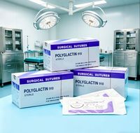 Sutures résorbables Polyglactin 910 pour hôpitaux vétérinaires, 2/0 3/0, pour animaux (chiens, chats), usage vétérinaire, chirurgie, diverses formes d'aiguilles, OEM