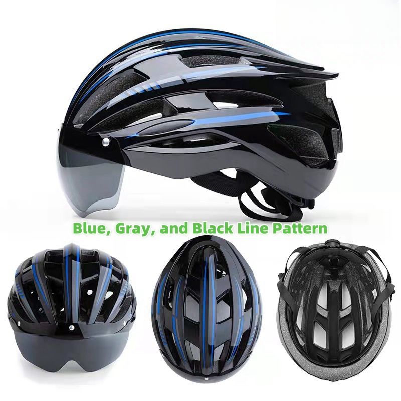 Black and Blue Cycling Helmet (No Tail Light)
