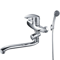 Robinet de salle de bain moderne de luxe à poignée unique en laiton chromé, mitigeur de douche sans contact à capteur en céramique poli, massage doux