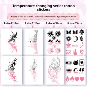 Autocollants de <span class=keywords><strong>tatouage</strong></span> semi-artisanaux <span class=keywords><strong>à</strong></span> transfert d'eau, <span class=keywords><strong>à</strong></span> changement de couleur selon la température, motif Succubus, pour doigts, effet peau humaine - Product Image 1