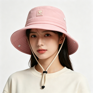 Chapeau Bob Ajustable à Séchage Rapide avec Logo, Léger, Anti-Vent, Protection Solaire pour Femme, Pliable, Idéal Plage et Été - Product Image 1
