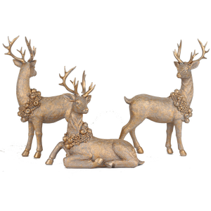 ของตกแต่งคริสต์มาสรูปกวางเรนเดียร์ตั้งโต๊ะ สีทอง ของประดับตกแต่งบ้านสำหรับเทศกาล - Product Image 5