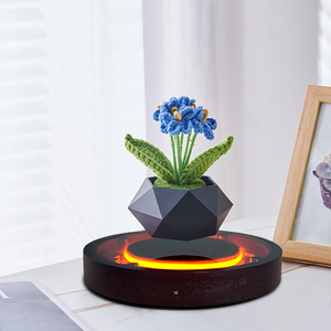 Hcnt กระถางดอกไม้แบบแม่เหล็กหมุน360บอนไซสีดำทำให้ลอยได้สำหรับตกแต่งบ้านและกระถางสำหรับพืช - Product Image 2