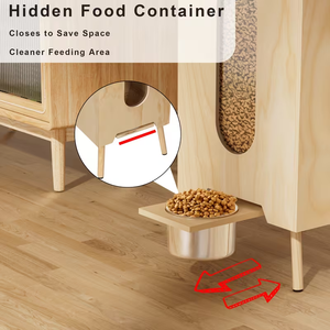 <span class=keywords><strong>Station</strong></span> d'alimentation pour chien en bois, grande capacité, distributeur de nourriture par gravité, meuble pour animaux de compagnie en bois naturel fait main, pour chiens de petite, moyenne et grande taille - Product Image 3