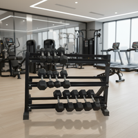 Support de haltères hexagonaux à 3 niveaux, support de haltères pour salle de sport commerciale, équipement de musculation, support de haltères vertical