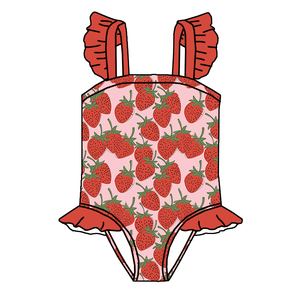 Costume da Bagno per Bambine Alla Moda 2026, Nuovissimo Design con Stampa Personalizzata, Grazioso Costume Intero con Maniche a Volant - Product Image 6