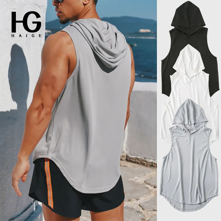 New Sport Wear Custom Gym Tank Top Workout Sports T Shirt For Men With Hoodie Fitness Vest Muscle Vest Tank Top