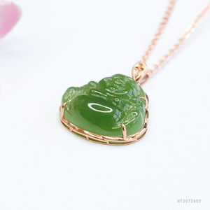 Colgante de Jade Ximang con Incrustaciones de Oro de 18k, Venta al por Mayor de Fábrica, Modelo S2072602, 2026 - Product Image 4