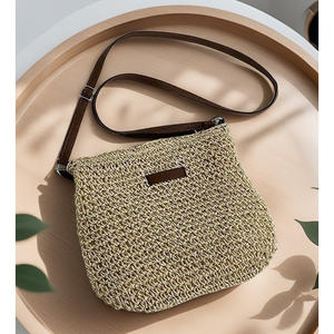 Bolso Bandolera de Paja Tejida, Bolso de Mano Minimalista de Paja Tejida para Verano, Bolso de Playa para Vacaciones, Bolso Ecológico para Mujer - Product Image 2