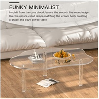 Table basse/console en acrylique en forme de nuage irrégulier - Meuble de salon moderne transparent pour hôtel et chambre à coucher