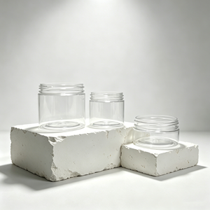Envases de Plástico PET Transparentes, Negros y Blancos, de Boca Ancha, para Exfoliante Corporal, Mascarilla Capilar, Ungüento y Cosméticos - Product Image 3