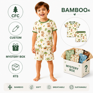Última Promoção: Conjunto Casual Infantil de Pijama de Bambu com Manga Curta e Calça Estampada Jeans – Presente para Bebê - Product Image 2