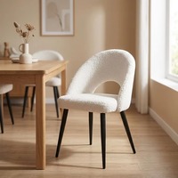 Chaises de salle à manger légères et luxueuses pour hôtels, chambres, restaurants et cafés, avec un tissu contemporain et un coussin doux et décontracté.