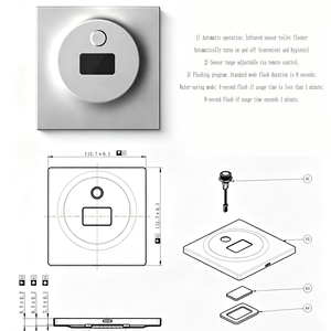 Válvula de Descarga Automática para Inodoro con Sensor Dual Sin Contacto, Botón Electrónico, Ahorro de Agua Ecológico, Acero Inoxidable, para Hotel - Product Image 3