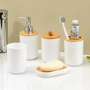 Stoples Bambu Hitam Matte Berukir Klasik dengan Tutup/Nampan Bambu Finishing Putih untuk Meja Kamar Mandi - Multifungsi Portabel - Product Image 5