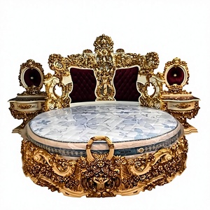 Cama de Matrimonio de Madera Maciza Tallada a Mano de Lujo Antiguo – Muebles de Dormitorio Personalizados de Primera Calidad - Product Image 2