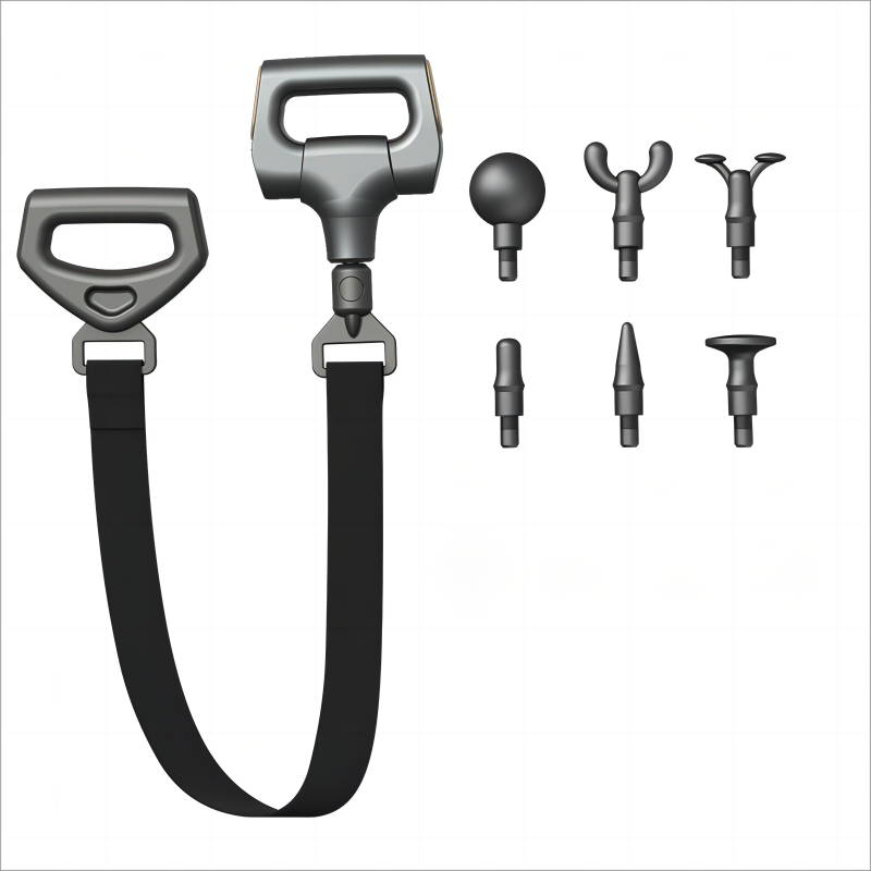 Pistolet de massage noir avec ceinture