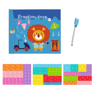 Jouet d'apprentissage de la <span class=keywords><strong>fraction</strong></span> Montessori Puzzle mathématique en bois pour enfants avec des cercles de <span class=keywords><strong>fraction</strong></span> colorés Jeu éducatif - Product Image 5