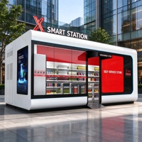 Cabine de service préfabriquée intelligente 5G en structure acier pour magasins de détail sans personnel dans les parcs et les zones touristiques