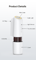 Simoyotech Diffuseur d'huiles essentielles commercial Machine à parfum Prise murale Diffuseur d'arôme en plastique de nébulisation sans fil sans eau