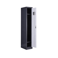 Casier à vêtements en acier à une porte, 1 compartiment, armoire métallique avec tringle de suspension pour salle de sport, stade, golf, vestiaires