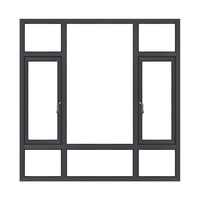Ventana de Aluminio con Marco Delgado y Rotura de Puente Térmico, Doble Acristalamiento de Vidrio Bajo Emisivo, Ahorro Energético, de Piso a Techo, Tamaño Personalizado, Abatible