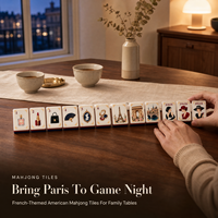Tuiles de Mahjong Américaines Personnalisées, Tuiles de Mahjong Vintage avec des Lieux emblématiques de Paris pour les Soirées de Jeu en Famille
