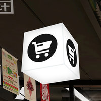 Boîte à lumière en acrylique cubique avec lumières publicitaires LED RVB avec graphiques de logo surélevés