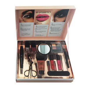 Mascara Nail Polish Lip gloss Eye Liquid Blusher Eyeshadow Mirror Eyelash Curler Private Label Make Up Cosmetics Paper Box Set