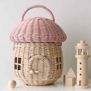 Greencraft High Quality Handicraft Rattan Mushroom Woven Storage <b>Baskets</b> Natural Color From Vietnam <b>Gift</b> <b>Basket</b> - Product Image 2