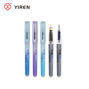 Stylo plume personnalisable YIREN, encre effaçable, poignée anti-fatigue, pointe en acier inoxydable bicolore, stylo publicitaire en gros - Product Image 1