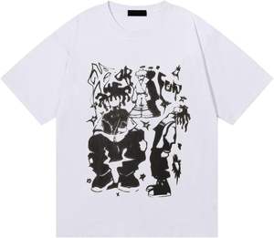 Short Graphic Tees Oversized Creative <b>Graffiti</b> Short Sleeve Shirts Summer Casual Rapper Streetwear Y2k <b>Tops</b> 100% Cotton Knitted - Product Image 6