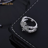 Bague Scintillante Double Rangée Flocon de Neige VVS Moissanite Plaqué Or 18K Personnalisée Hip Hop Rapper Streetwear