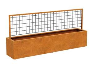 Jardinera Móvil Moderna con Rejilla, Recubierta en Polvo, de Acero Corten - Product Image 6