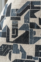 Serviette de cuisine en coton au design brutaliste puissant, motif géométrique à blocs artistiques