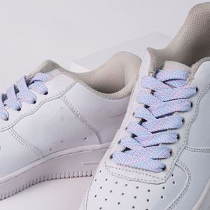 Lacets plats en polyester double couche de 1 cm de large, colorés et rayés, pour baskets et chaussures décontractées (vente en gros) - Product Image 5