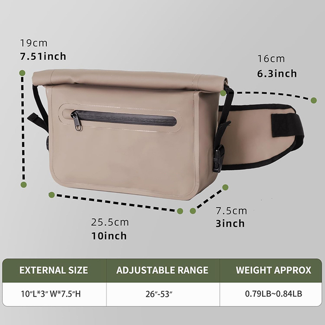 100% Underwater Waterproof Waist Pack Submersible Phone Pouch Fanny Pack with Zipper Closure Stylish for Swimming & Snorkelling