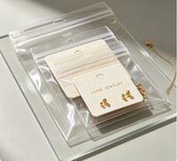 Pochette transparente refermable personnalisée en PVC holographique étanche pour bijoux, boucles d'oreilles, colliers superposés, bracelets, avec logo