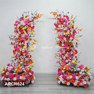 Custom Eco-friendly Durable Artificial Flower <b>Arch</b> Metal <b>Frame</b> Wholesale Romantic Style Silk Flower <b>Arch</b> for Wedding Aisle - Product Image 2