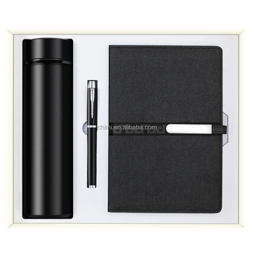 Деловой подарочный набор, блокнот A5 + ручка + USB флэш-накопитель + Закладка + визитница + мышь + внешний аккумулятор