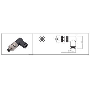 BEXKOM M8S(<span class=keywords><strong>M</strong></span>-R) 3 bis 8 Vergoldete Pins <span class=keywords><strong>M</strong></span>ännlicher Schraubverbinder EMC-Abschirmung IP67 Vibrationsfest Korrosionsbeständig Kunststoff-Steckverbinder - Product Image 2