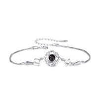 Bracelet « Je t'aime » en 100 langues, style mignon, en or rose et argent, pour femme, avec chaîne et maillons