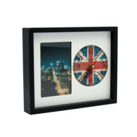 Européenne Rétro Antique Simple MDF Horloge Murale Design Moderne Style Aiguille Affichage Simple Face Applicable pour la Maison & Étude Décor